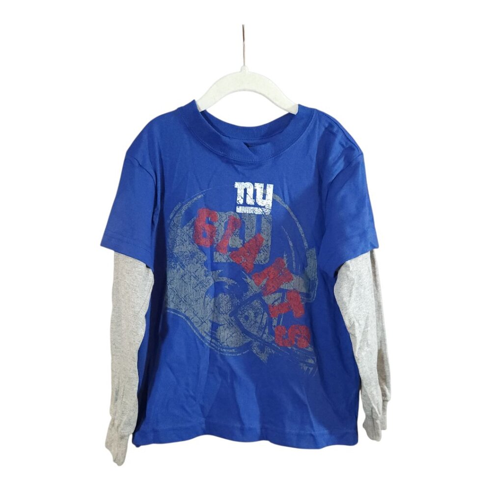 Reebok Layered Long Sleeve New York Giants T-shirt NFL Football Boys' Size 7